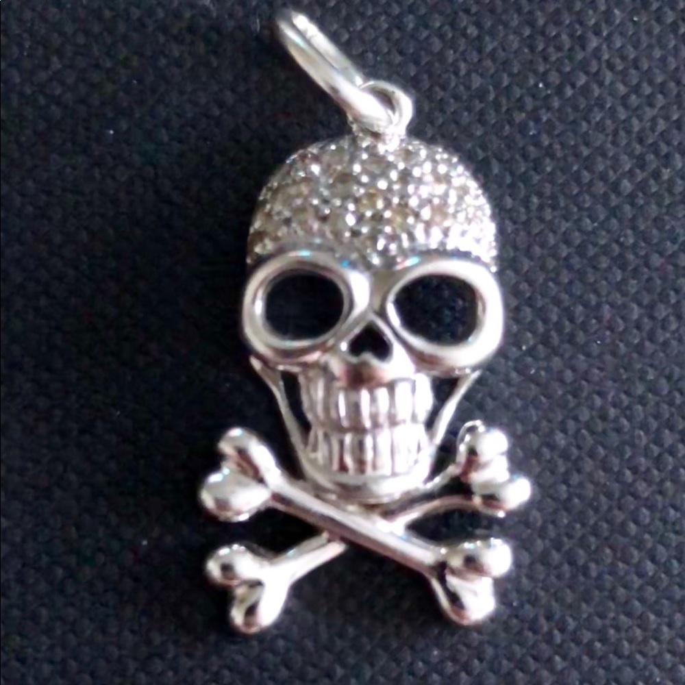 Sydney Evan 14K white gold pave diamond pendant